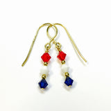 RED WHITE BLUE CRYSTAL EARRING
